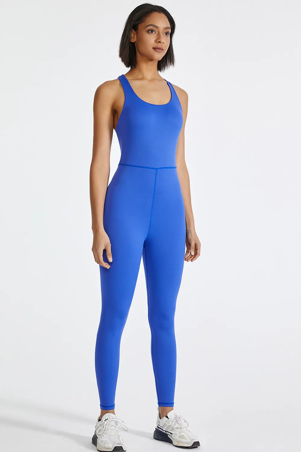 Crisscross Back Wide Strap Active Jumpsuit Trendsi 