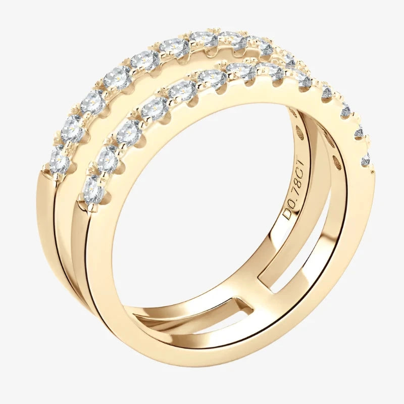 IREP Alazne Moissanite Double Layered Ring Ring iRepBrand