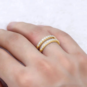 IREP Alazne Moissanite Double Layered Ring Ring iRepBrand