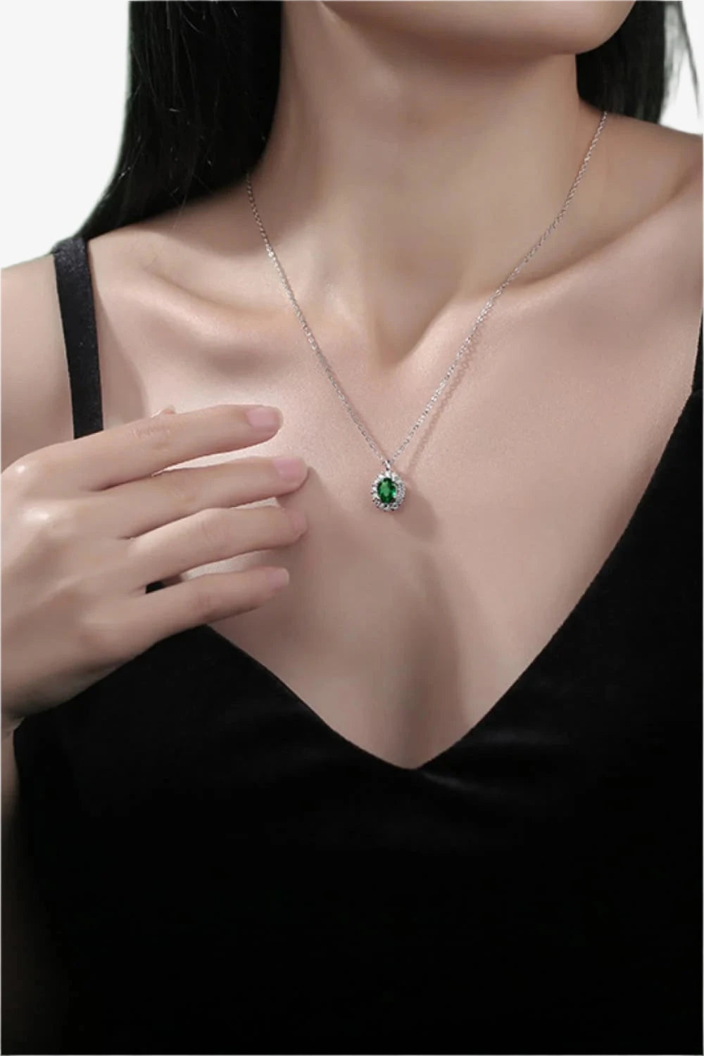 IREP Alliance 1.5 Carat Lab-Grown Emerald Pendant Necklace Chain iRepBrand