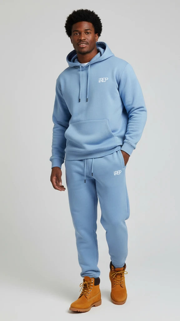 IREP Ameliorate Hoodie - Medium Blue/White  iRepBrand
