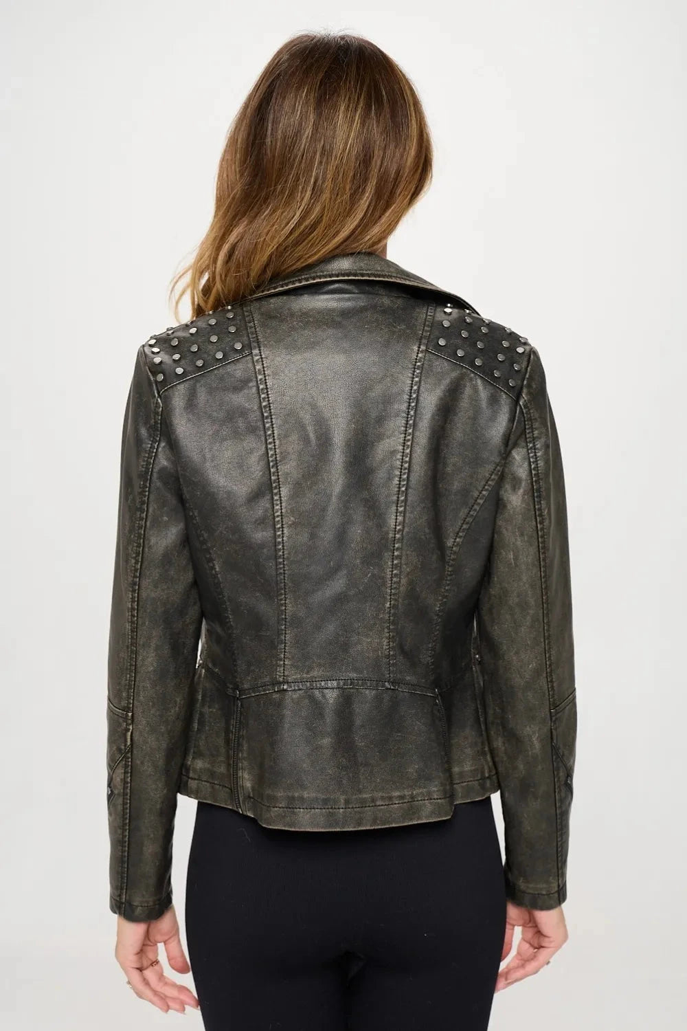 IREP Asher Studded Moto Vegan Leather Jacket Jacket iRepBrand