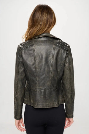 IREP Asher Studded Moto Vegan Leather Jacket Jacket iRepBrand