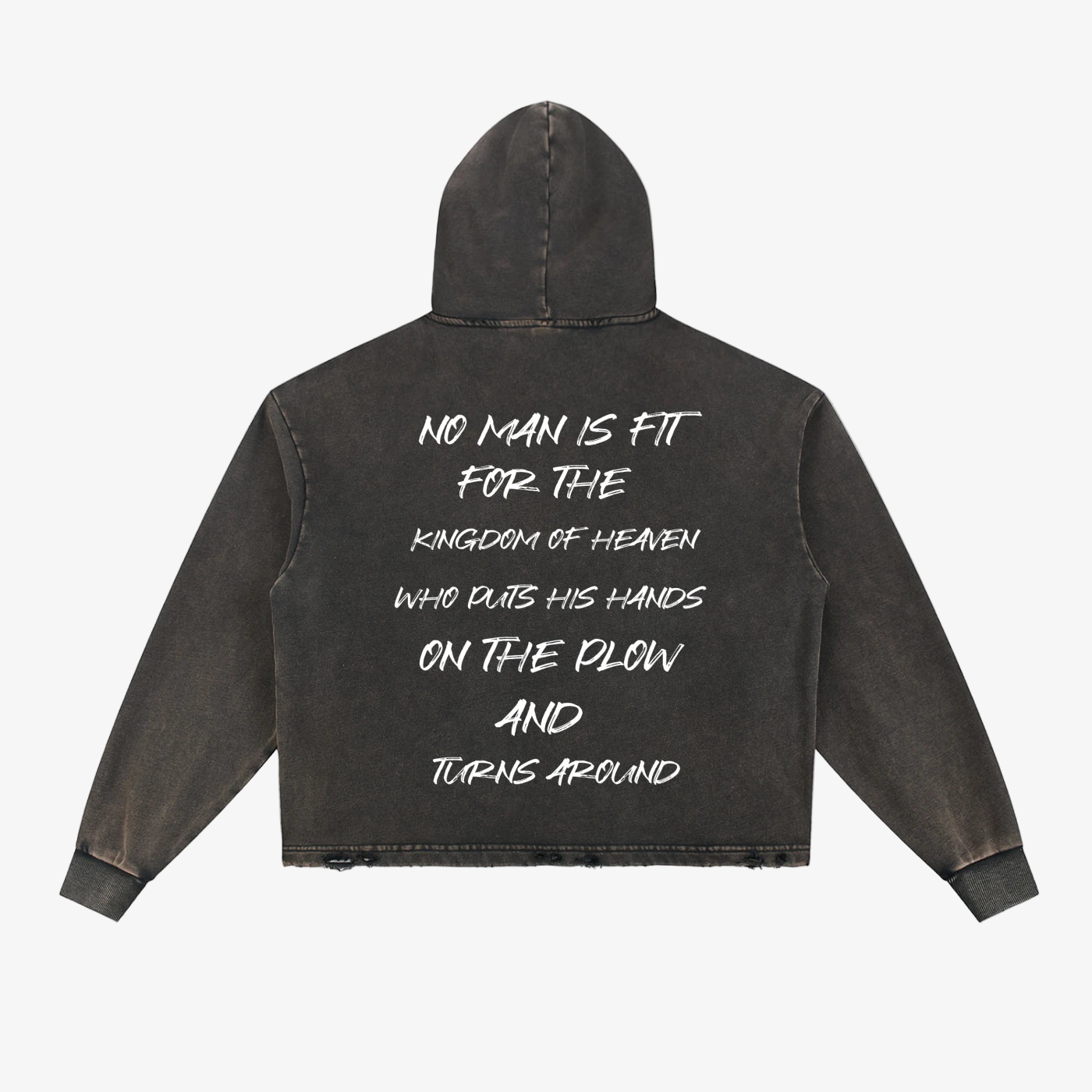 IREP Biblical Vintage Washed Frayed-Hem Hoodie  iRepBrand