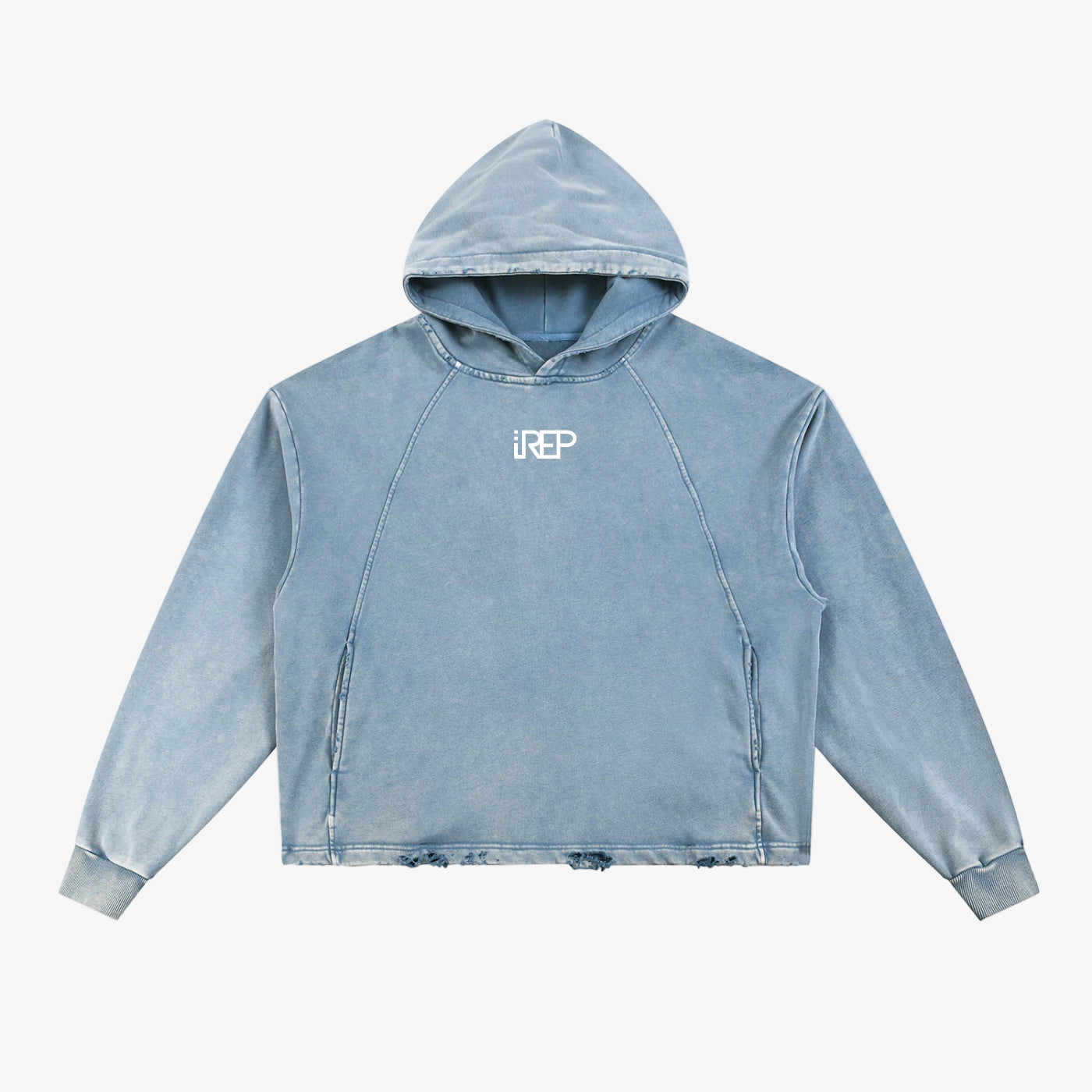 IREP Biblical Vintage Washed Frayed-Hem Hoodie  iRepBrand