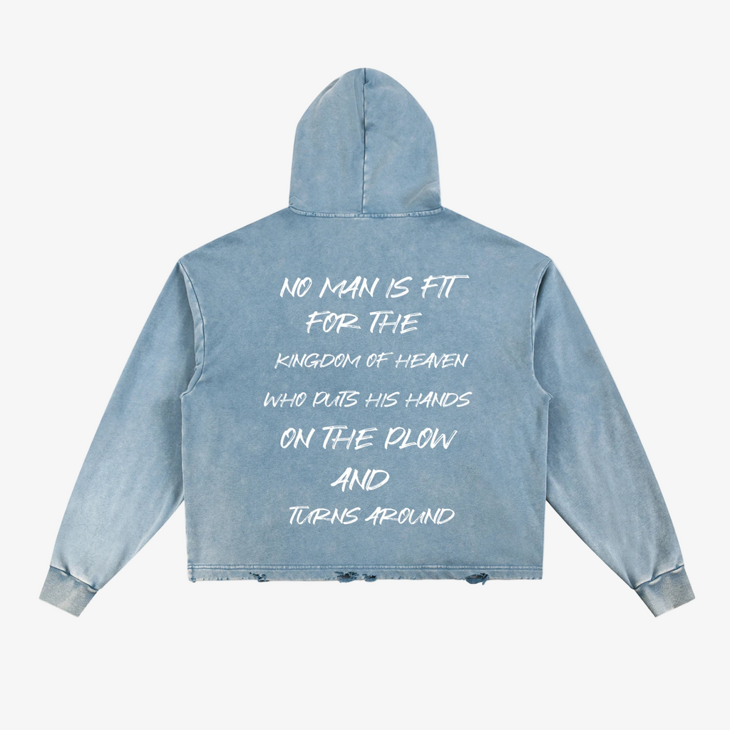IREP Biblical Vintage Washed Frayed-Hem Hoodie  iRepBrand