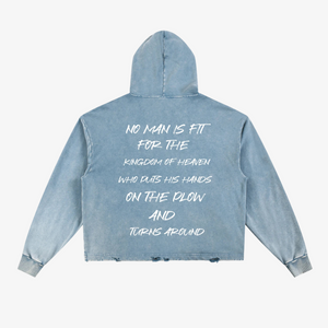 IREP Biblical Vintage Washed Frayed-Hem Hoodie  iRepBrand
