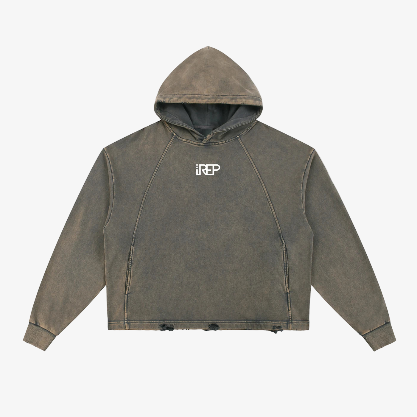 IREP Biblical Vintage Washed Frayed-Hem Hoodie  iRepBrand