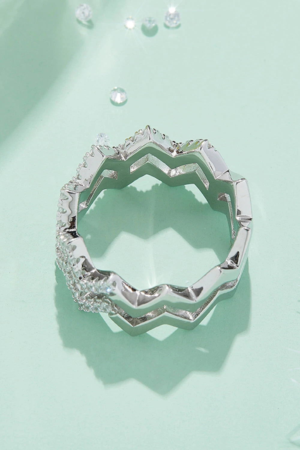 IREP Oriana Moissanite Stacking Zigzag Ring Ring iRepBrand