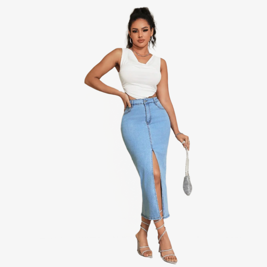 IREP Slit Denim Midi Women Skirt IREPBRAND 