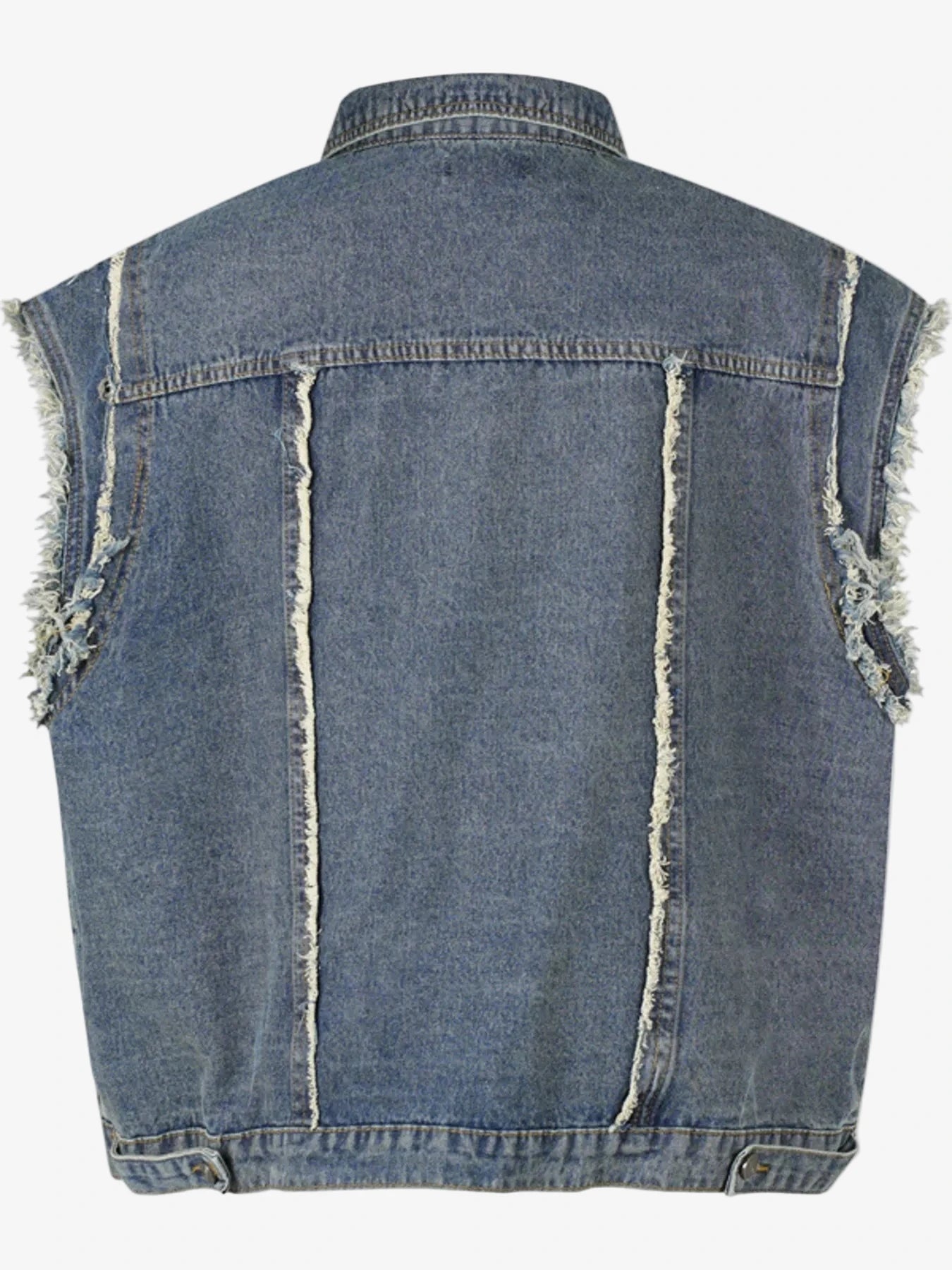 IREP Stealth Wealth Arjun Raw Hem Button Up Sleeveless Denim Jacket Jacket iRepBrand