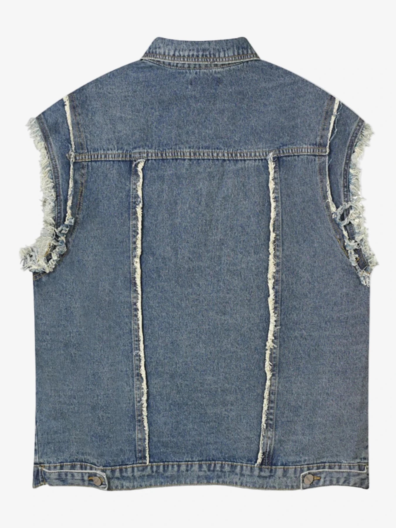 IREP Stealth Wealth Arjun Raw Hem Button Up Sleeveless Denim Jacket Jacket iRepBrand