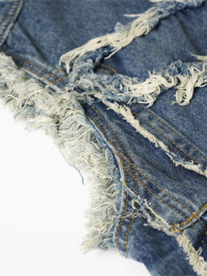 IREP Stealth Wealth Arjun Raw Hem Button Up Sleeveless Denim Jacket Jacket iRepBrand