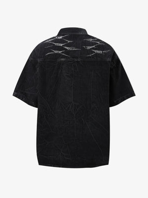 IREP Stealth Wealth Ayumu Button Up Short Sleeve Denim Shirt T-Shirt iRepBrand