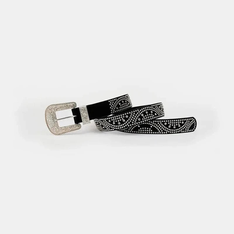 IREP Stealth Wealth Beastly Studded Rhinestone Leather Belt Belt iRepBrand