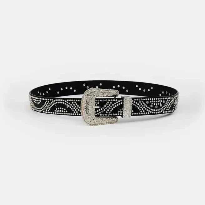 IREP Stealth Wealth Beastly Studded Rhinestone Leather Belt Belt iRepBrand