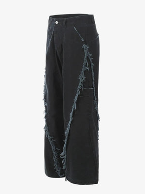 IREP Stealth Wealth Calogero Wide Leg Frayed Edge Pants Jeans iRepBrand