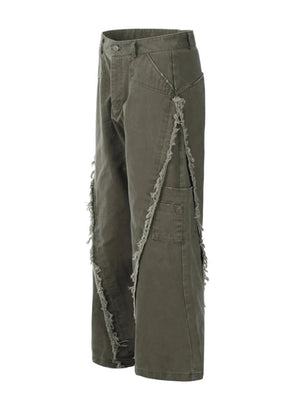 IREP Stealth Wealth Calogero Wide Leg Frayed Edge Pants Jeans iRepBrand