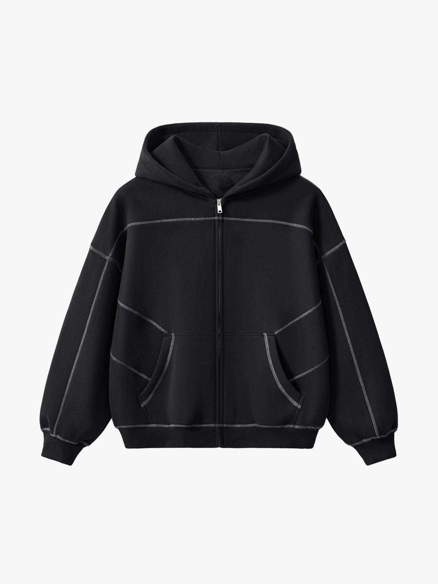 IREP Stealth Wealth Caspian Contrast-Stitched Boxy Fleece Hoodie  iRepBrand