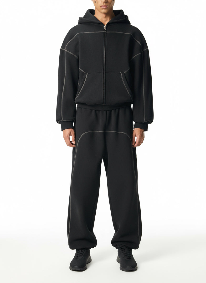 IREP Stealth Wealth Caspian Contrast-Stitched Boxy Fleece Hoodie  iRepBrand