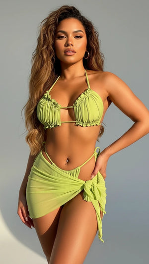 IREP Stealth Wealth Eira Halter Neck Three-Piece Swim Set Bikini iRepBrand