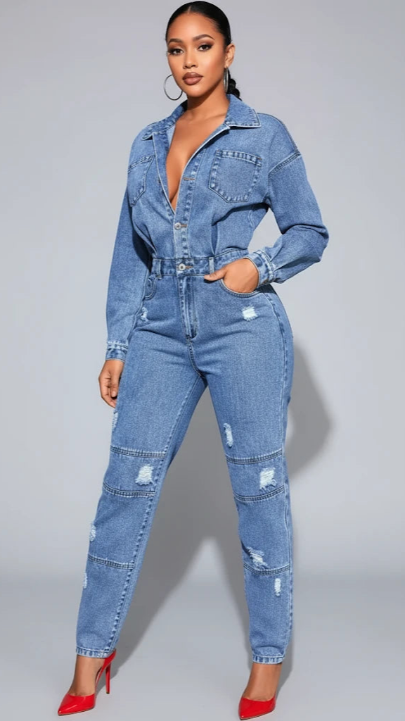IREP Stealth Wealth Emanate Distressed Denim Jumpsuit Jeans iRepBrand
