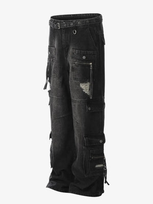 IREP Stealth Wealth Esumi Distressed Cargo Wide Leg Jeans Jeans iRepBrand