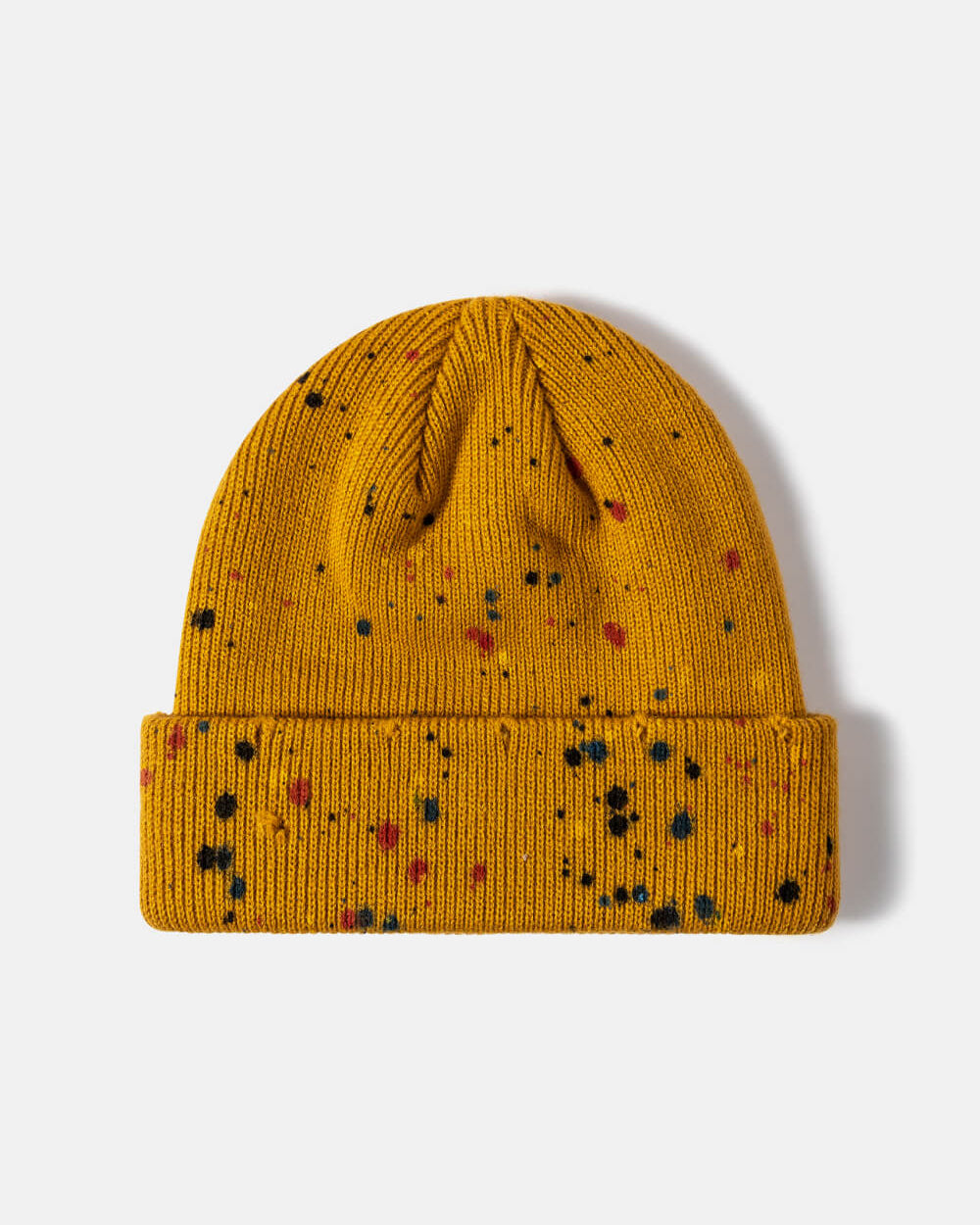 IREP Stealth Wealth Finley Paint Drip Rib-Knit Cuff Beanie Hat iRepBrand