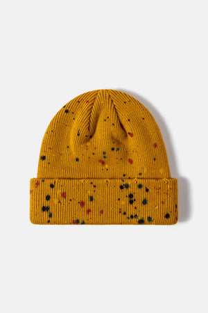 IREP Stealth Wealth Finley Paint Drip Rib-Knit Cuff Beanie Hat iRepBrand