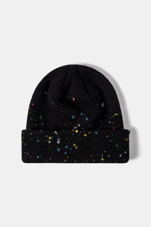 IREP Stealth Wealth Finley Paint Drip Rib-Knit Cuff Beanie Hat iRepBrand