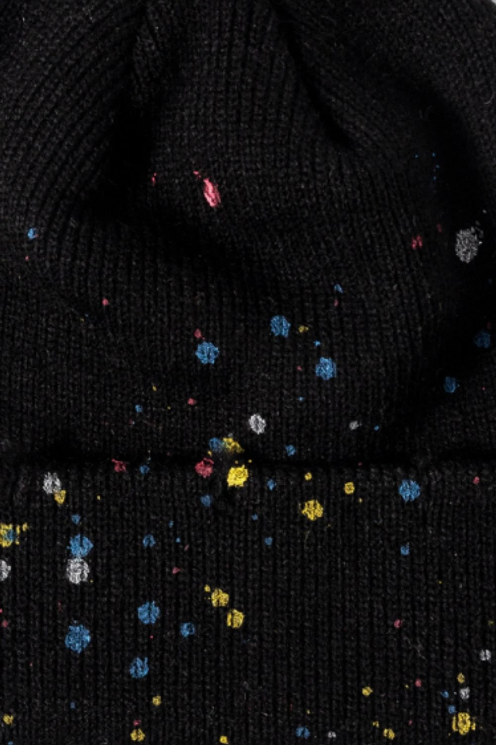 IREP Stealth Wealth Finley Paint Drip Rib-Knit Cuff Beanie Hat iRepBrand