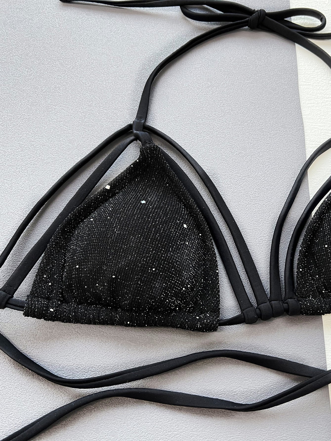 IREP Stealth Wealth Glitter Halter Neck Strappy Two-Piece Bikini Set Trendsi 
