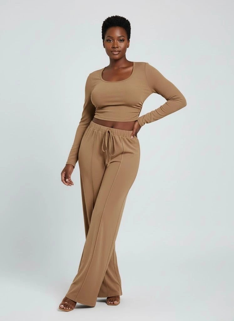 IREP Stealth Wealth Hylton Round Neck Long Sleeve Top and Tied Pants Set  iRepBrand