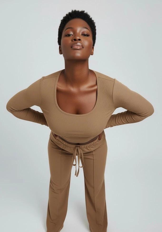 IREP Stealth Wealth Hylton Round Neck Long Sleeve Top and Tied Pants Set  iRepBrand