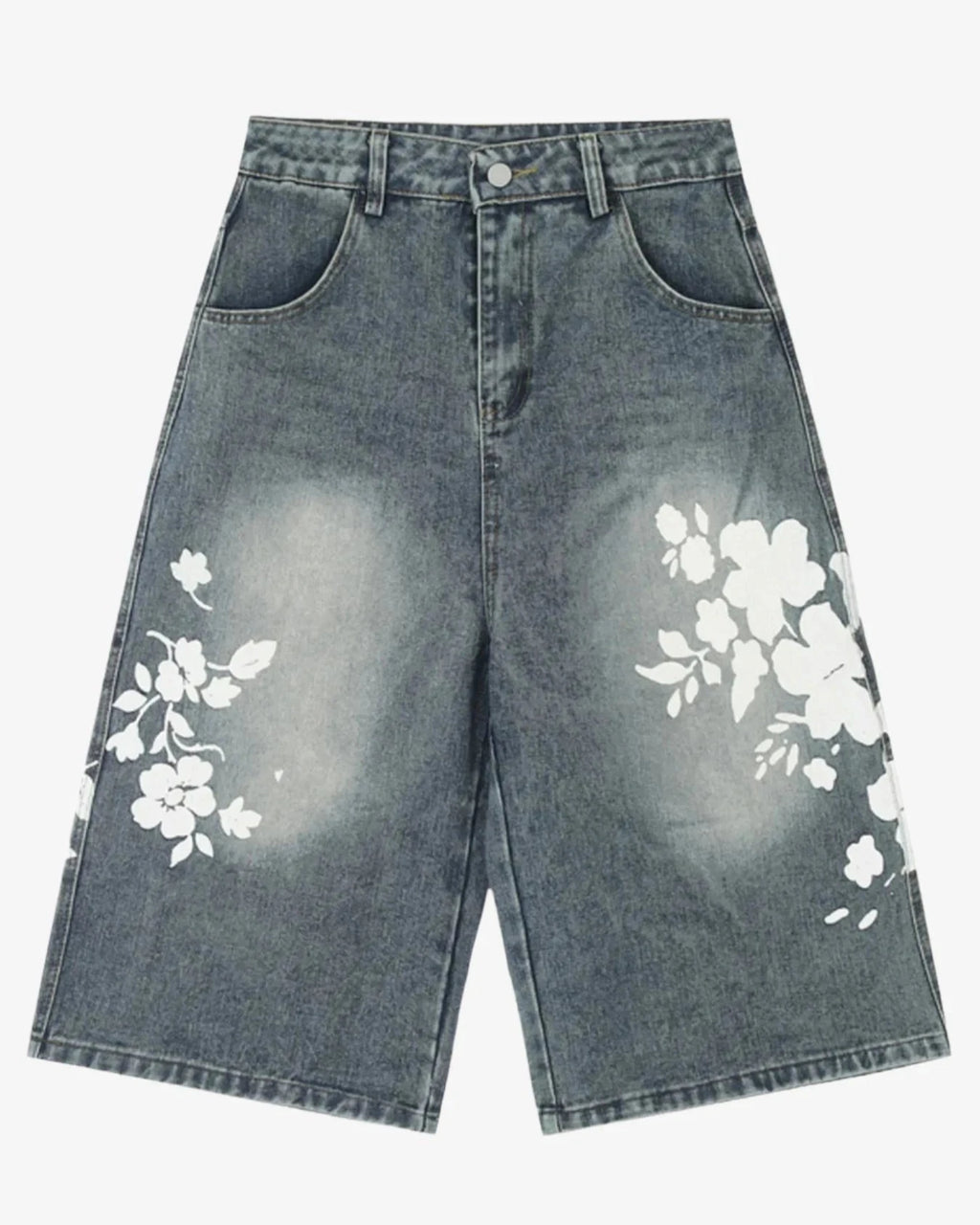 IREP Stealth Wealth Island Floral Denim Shorts Trendsi 