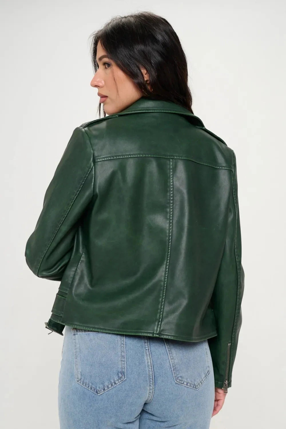 IREP Stealth Wealth Jacqueline Green Zip Up Biker Jacket Jacket iRepBrand