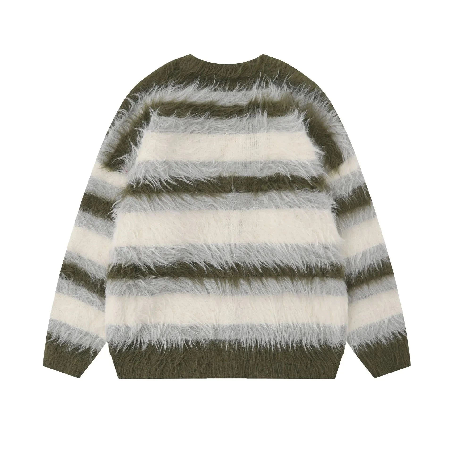 IREP Stealth Wealth Kanon Fuzzy Striped Button-Up Cardigan Sweater iRepBrand