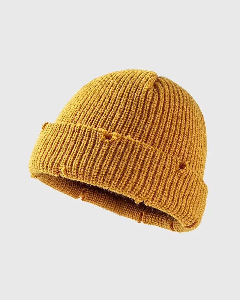 IREP Stealth Wealth Mavis Distressed Cuffed Knit Hat Hat iRepBrand