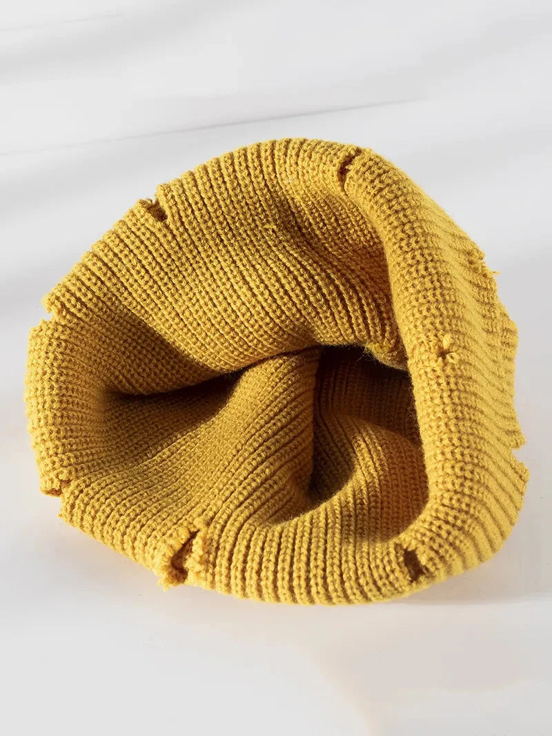 IREP Stealth Wealth Mavis Distressed Cuffed Knit Hat Hat iRepBrand