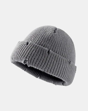 IREP Stealth Wealth Mavis Distressed Cuffed Knit Hat Hat iRepBrand