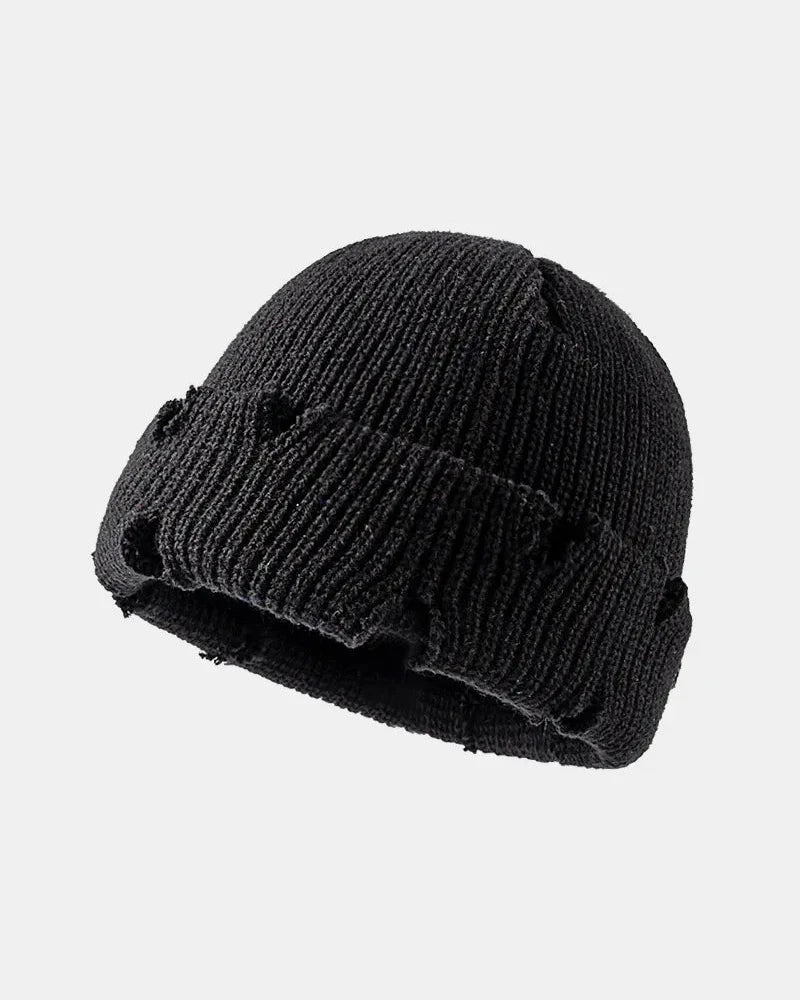 IREP Stealth Wealth Mavis Distressed Cuffed Knit Hat Hat iRepBrand