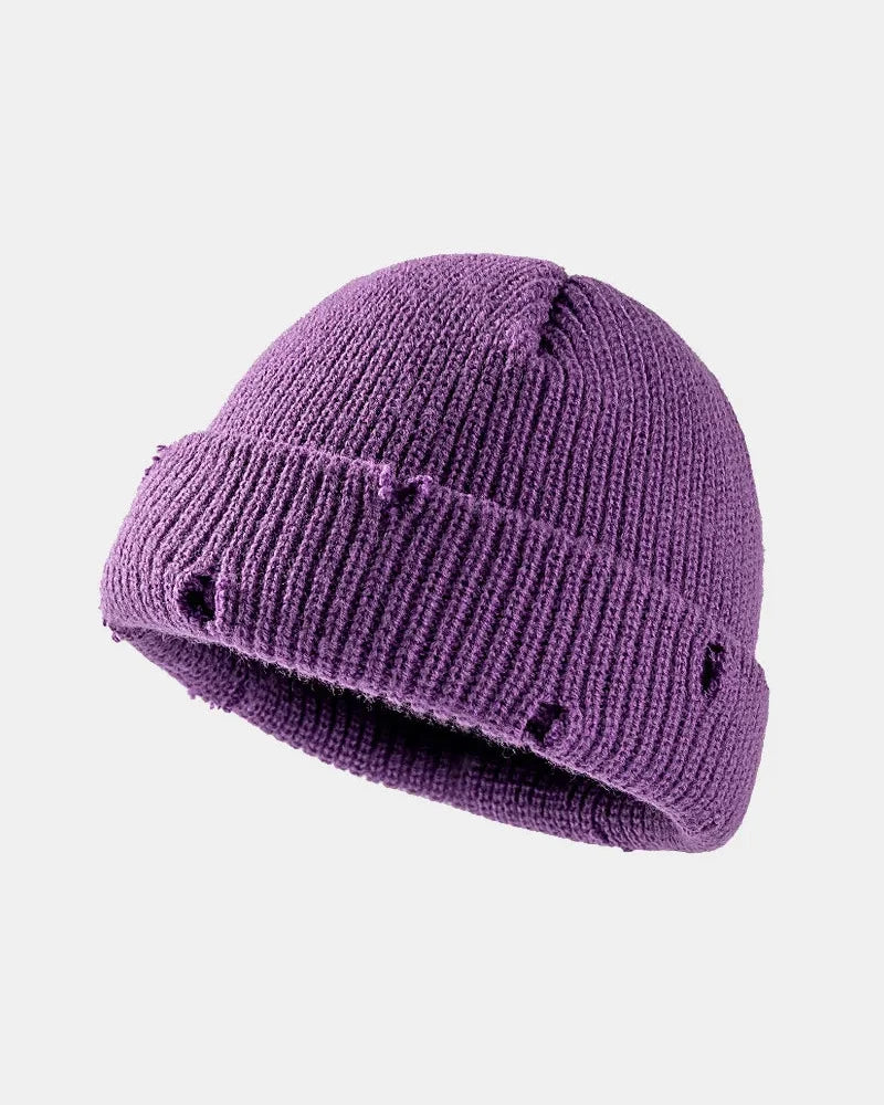 IREP Stealth Wealth Mavis Distressed Cuffed Knit Hat Hat iRepBrand