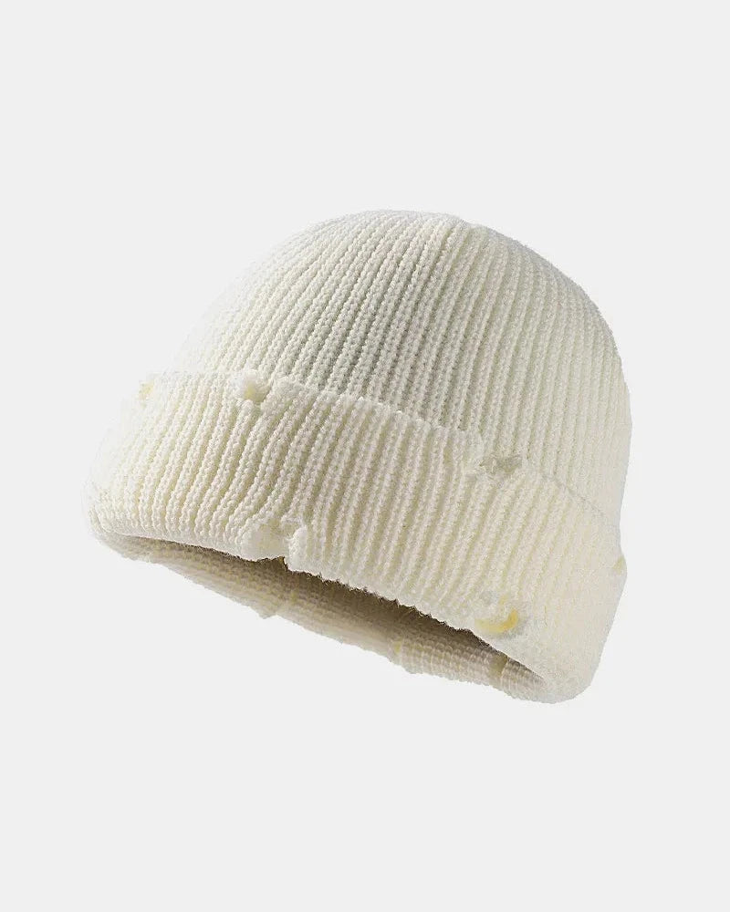 IREP Stealth Wealth Mavis Distressed Cuffed Knit Hat Hat iRepBrand