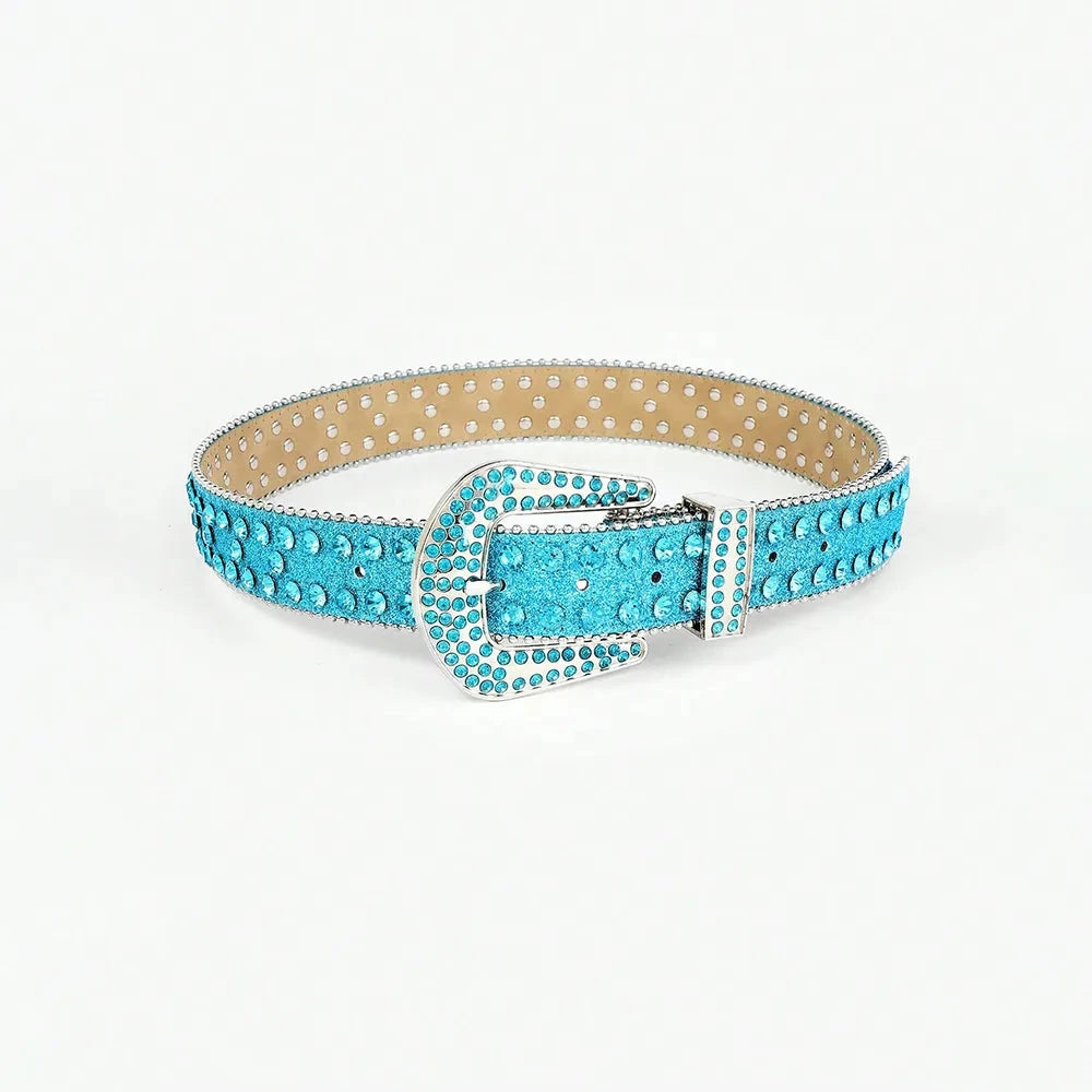 IREP Stealth Wealth Meara Rhinestone Leather Belt Belt iRepBrand