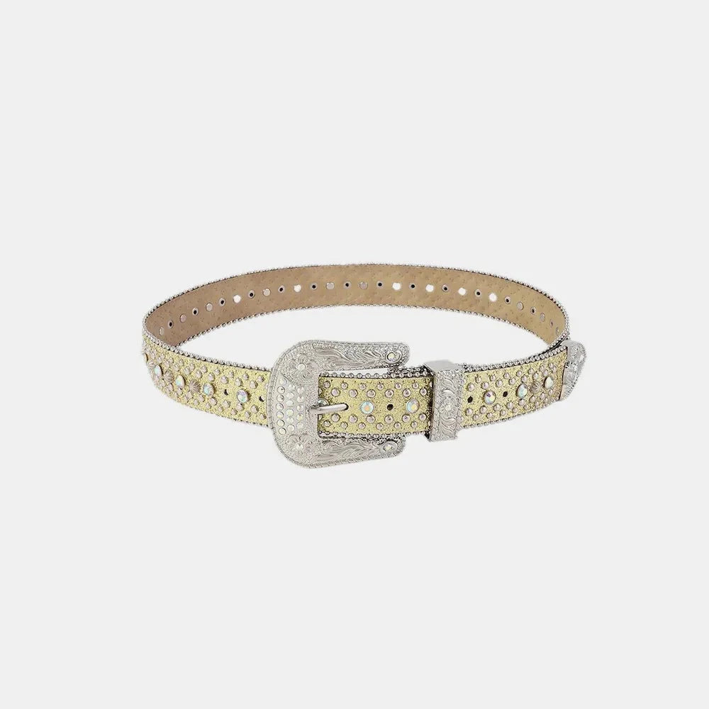 IREP Stealth Wealth Meara Rhinestone Leather Belt Belt iRepBrand