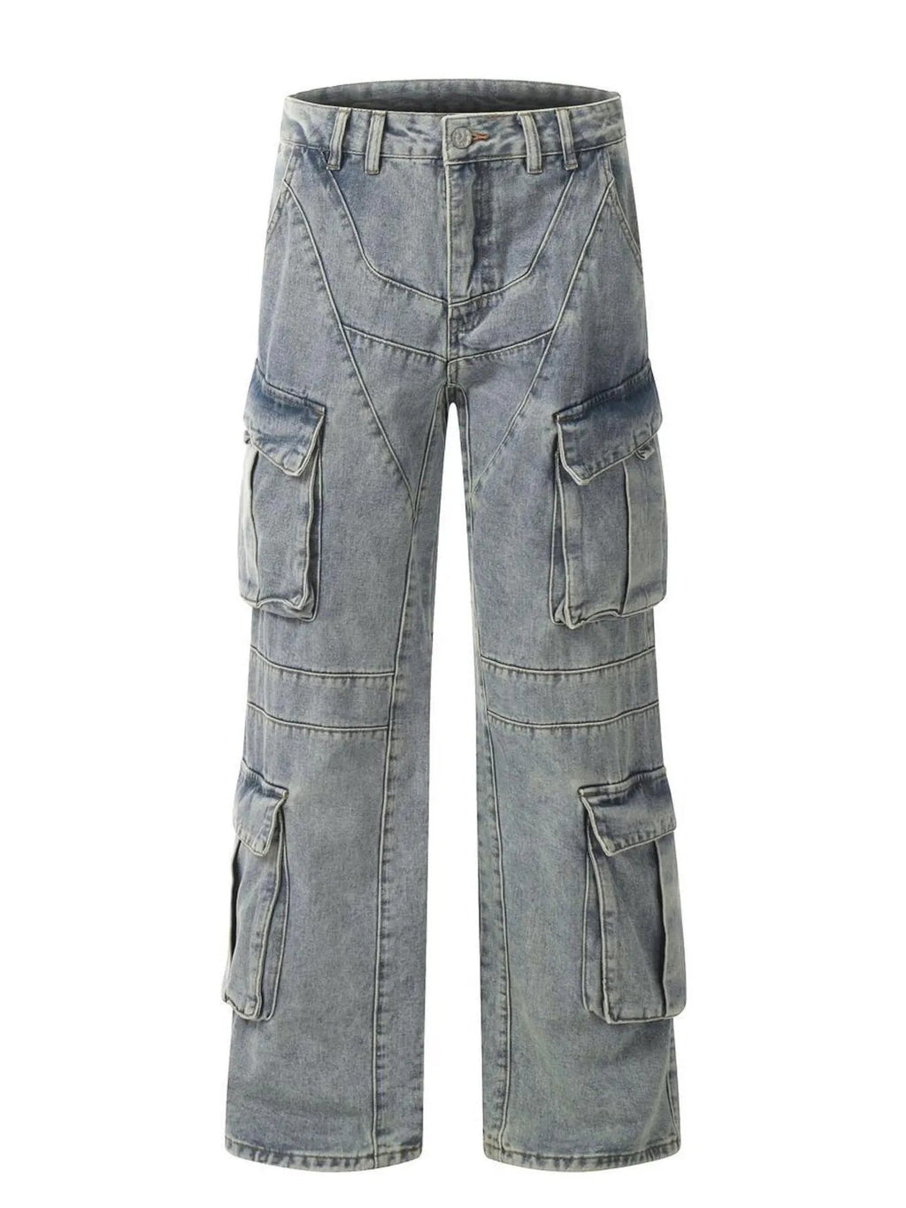 IREP Stealth Wealth Men's Multi-Pocket Cargo Wide Leg Jeans iRepBrand