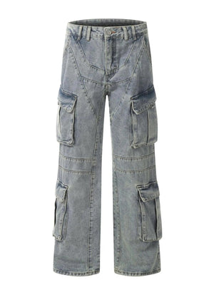 IREP Stealth Wealth Men's Multi-Pocket Cargo Wide Leg Jeans Trendsi 