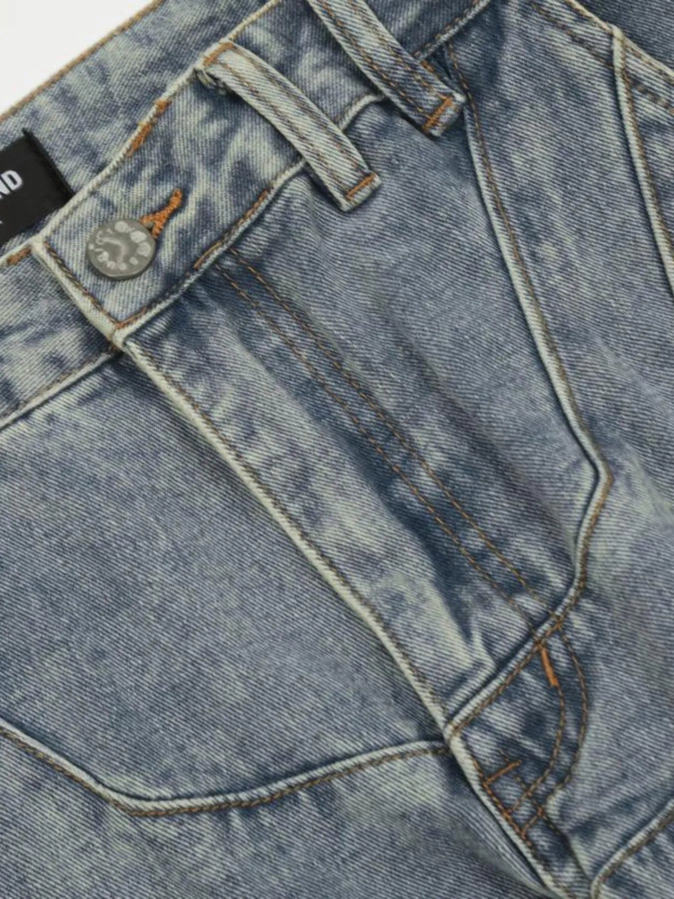 IREP Stealth Wealth Men's Multi-Pocket Cargo Wide Leg Jeans Trendsi 