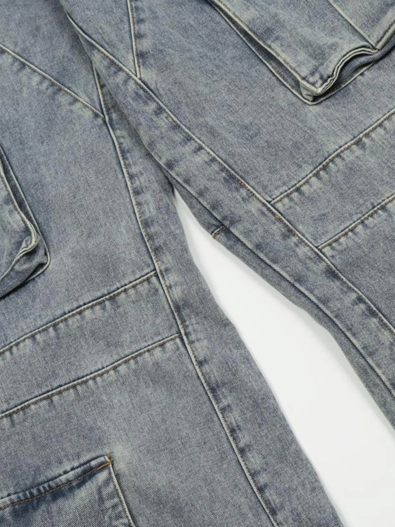IREP Stealth Wealth Men's Multi-Pocket Cargo Wide Leg Jeans Trendsi 