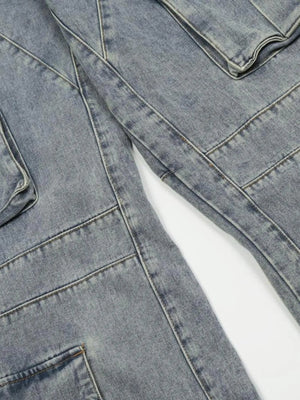 IREP Stealth Wealth Men's Multi-Pocket Cargo Wide Leg Jeans Trendsi 